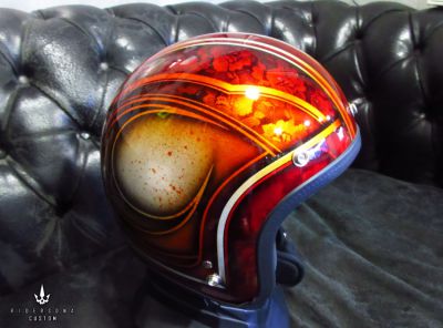 Special edition custom painted open face helmets, metal flake finished
