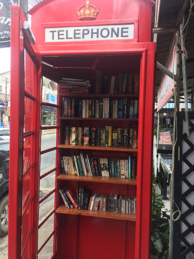K2 1930 London telephone box adapted as library and other functions