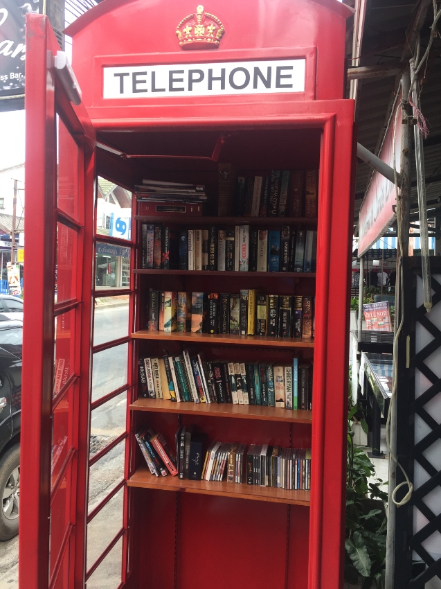 K2 1930 London telephone box adapted as library and other functions
