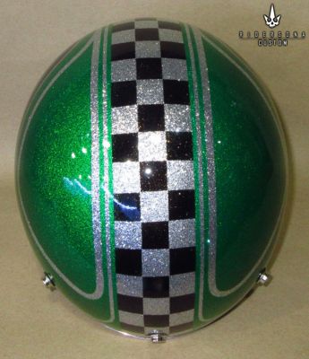 Cafe Racer Jet 3/4 Hand Painted Airbrush Metal Flake Low Fit Helmet