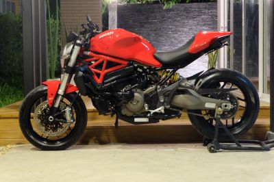 DUCATI MONSTER 821 2016 TERMIGNONI exhaust and OHLINS steering damper!