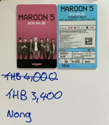 Maroon 5 Ticket