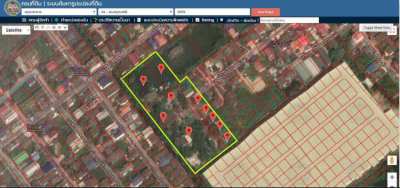Sell vacant land, good location, 5 rai in Soi Khu Khong, Sompra, Samut Chedi, large plots