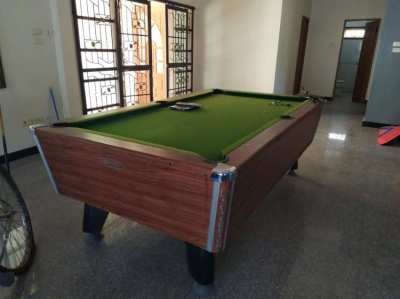 Coin operated pool table