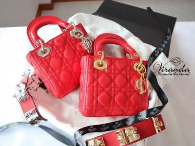Lady Dior Genuine Sheep Leather Handbag Size 8 Sweet B model