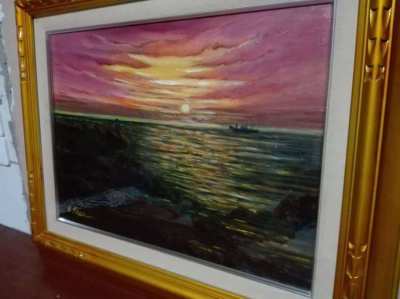 SOLD!!! Sunrise On Sea Oil On Canvas