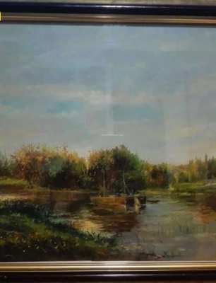 SOLD!!! Autumn On River Oil Paint
