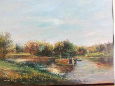 SOLD!!! Autumn On River Oil Paint