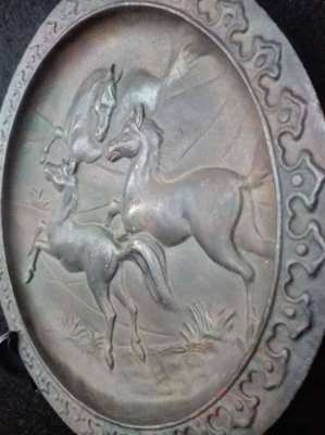 SOLD!!! Vintage Brass Running Horses Plate