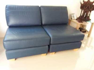 Italian leather sofa chairs - 6 of them