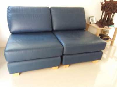 Italian leather sofa chairs - 6 of them