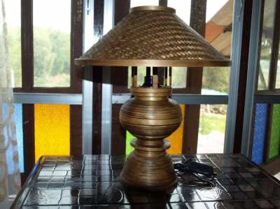 Hand Made Bamboo Table Lamp Brand New Never Used.
