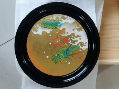 Zohiko Gold Leaf Dragon Decoration Plate One of a Kind