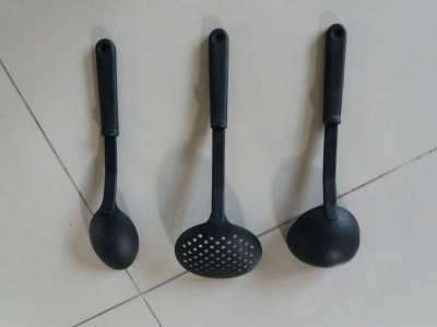 Kitchen Utensils:  Ladle, Strainer, Serving Spoon