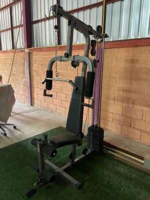 Multi gym  bench for sit ups dumbbells and weights buyer collects 