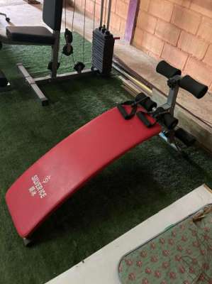 Multi gym  bench for sit ups dumbbells and weights buyer collects 