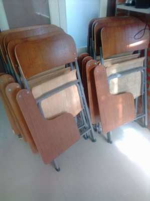 Wooden Classroom Chair/Desks (8)