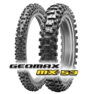 DUNLOP GEOMAX MX33 and MX53 front and back tyres