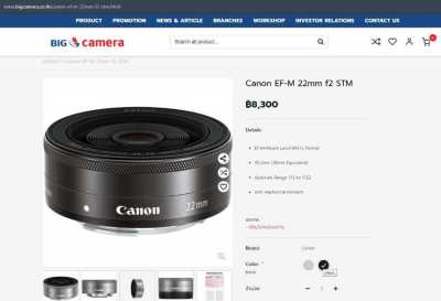 Canon EF-M 22mm f2 STM Lenses