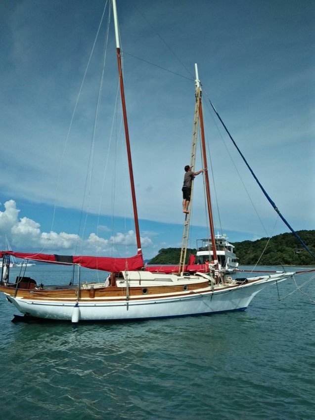 Traditional sailing schooner sailing boat composite wood