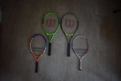 Family set of tennis racquets for sale - Wilson and Babolar