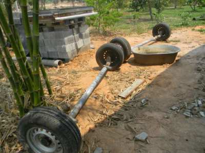Trailer Axles 2 with new tyres never used