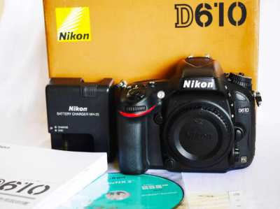 Nikon D610 Full-Frame DSLR with Low-Light Performance Body in Box