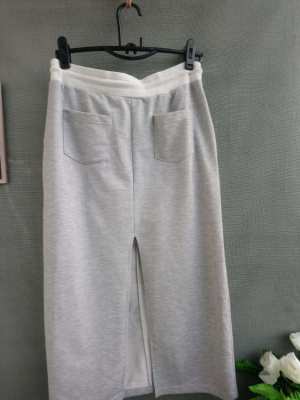Grey Cotton Bib Skirt, Brand: Walk With Grandam (BKK)