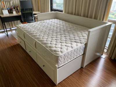 Queen size bed with spring mattress