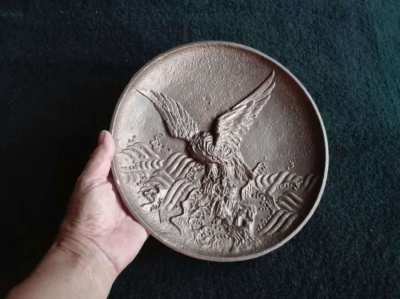 Vintage Brass Eagle Plate