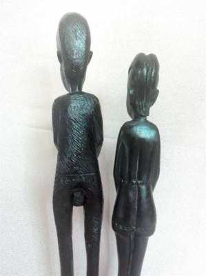 Vintage Somali Wooden Carved Man With Woman