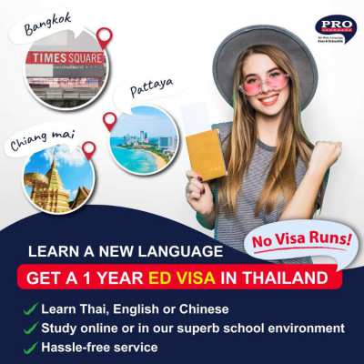 Obtian education visa and learn a language in Thailand