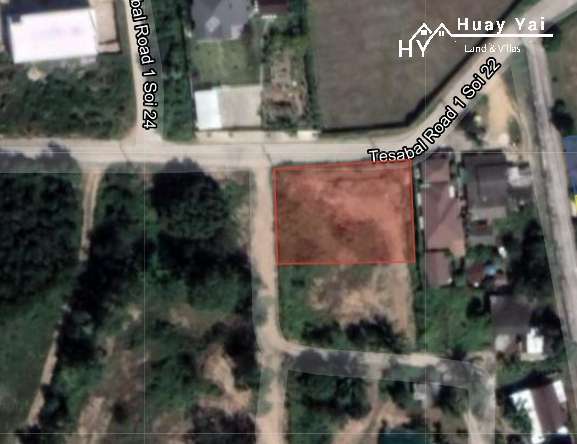 #1282  Huay Yai Corner plot in a quiet location