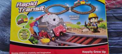Car racing game and train set 