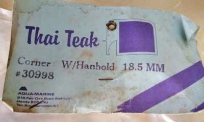 Thai Teak track corner with handhold , 18.5 mm