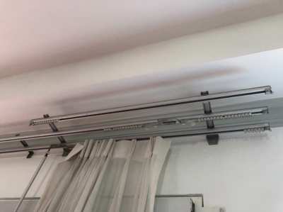 Curtain rails 4,00mx0,23m double aluminum curtain rails with roller ho