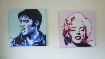 Oil Paintings on Canvas for sale of Elvis Presley and Marilyn Monroe.