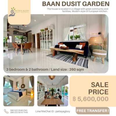 Beautiful House For Sale @ Baan Dusit Garden  THB 5,600,000