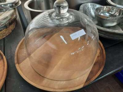 Glass Cover Serving Tray Platter