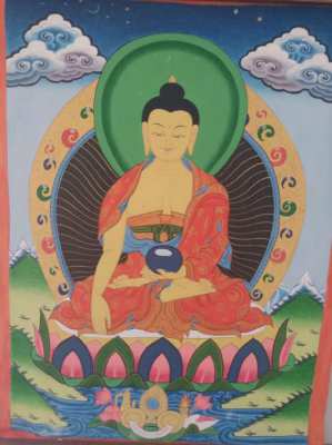 Tibetan/Nepalese Buddhist Thangka of the Lord Gautama Buddha