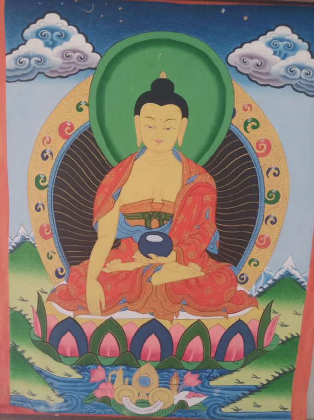 Tibetan/Nepalese Buddhist Thangka of the Lord Gautama Buddha