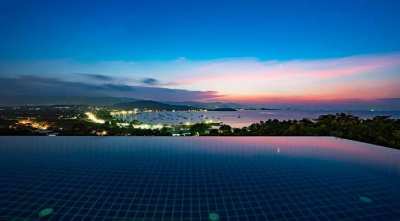 For sale panoramic sea view pool villa in Choeng Mon Koh Samui