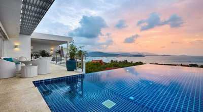 For sale amazing sea view pool villa in Choeng Mon & Plai Laem