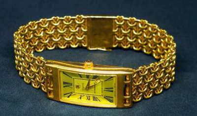 Golden Mechanical watch & Gold bracelet