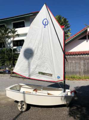Optimist sailing boat with dolly, very good condition 70,000 thb