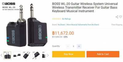 REDUCED PRICE !!!BOSS WL-20 Guitar Wireless System Universal Wireless 