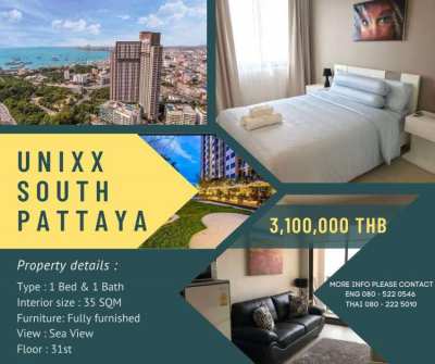 1 Bed For Sale @ Unixx South Pattaya With Sea View