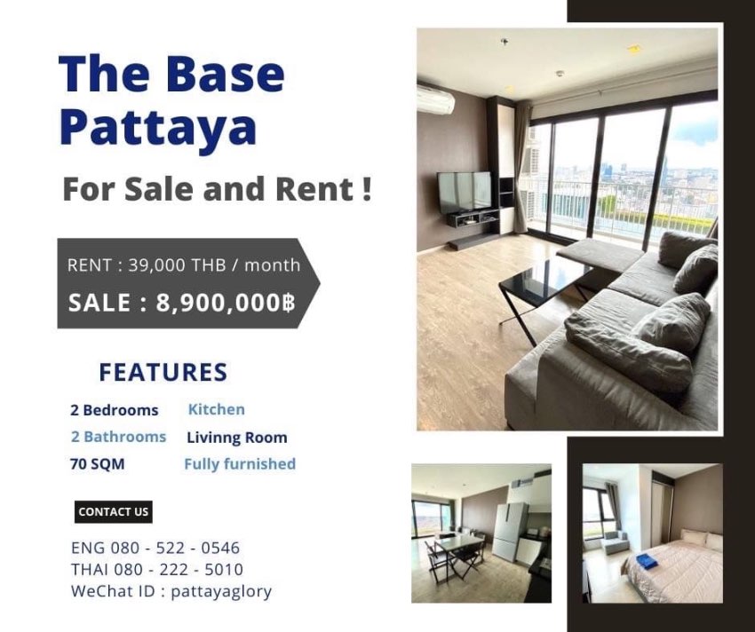The Base Pattaya !  2 Bed & 2 Bath Condo Available For Sale and Rent !