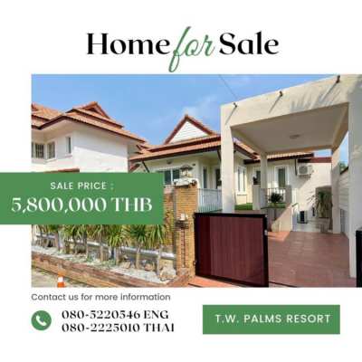 Fully Renovated House For Sale @ T.W. Palms Resort 