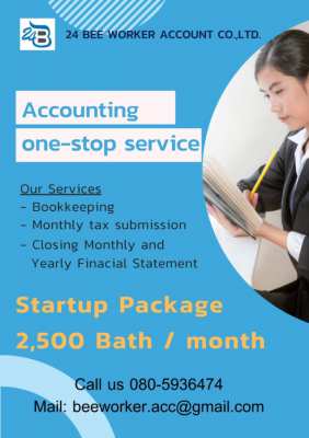 Monthly Accounting Service, Starting 2,500 Baht.